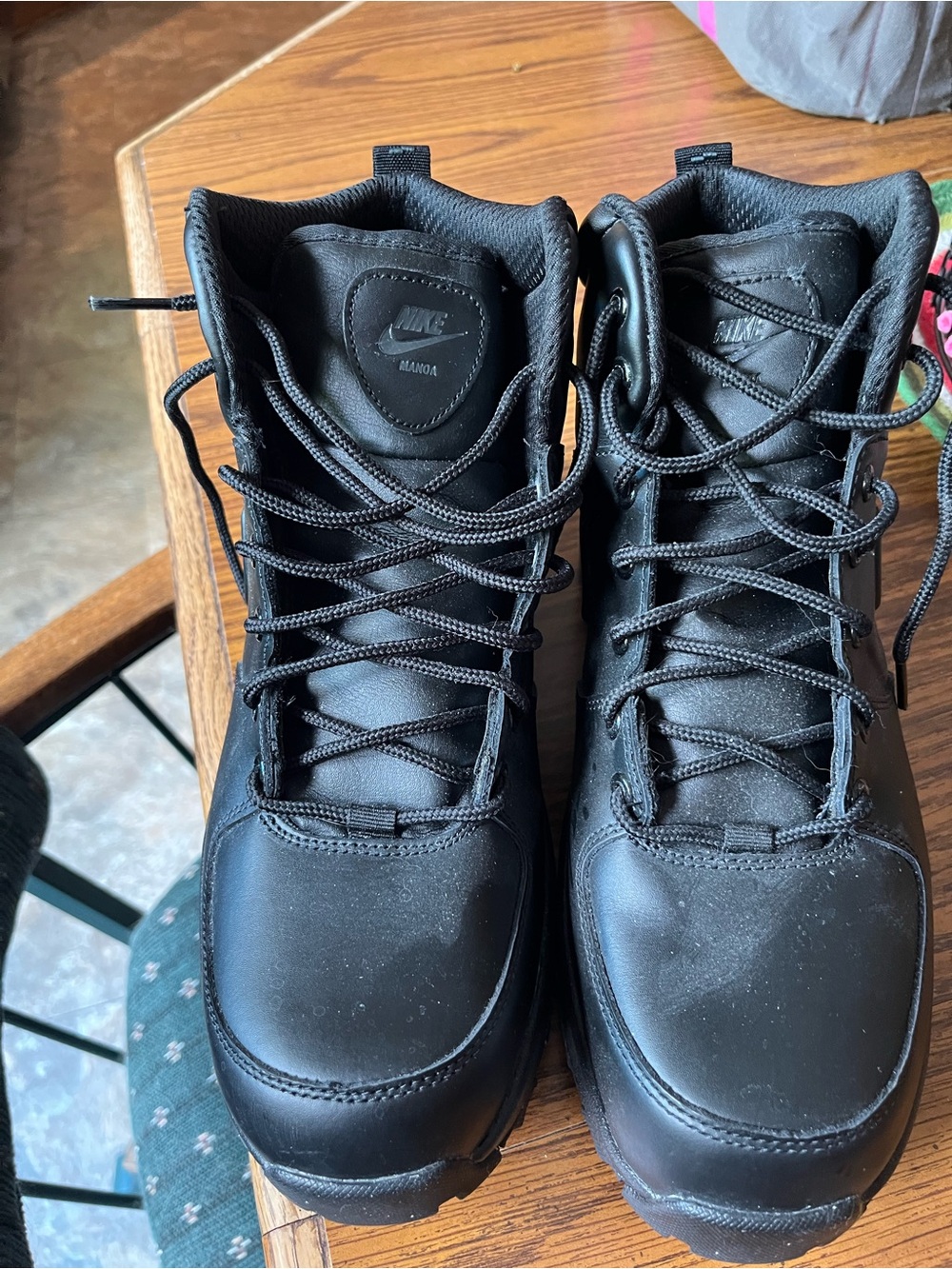 Never worn outside. Size 10 Men’s Nike Black High-Top Tactical Boots